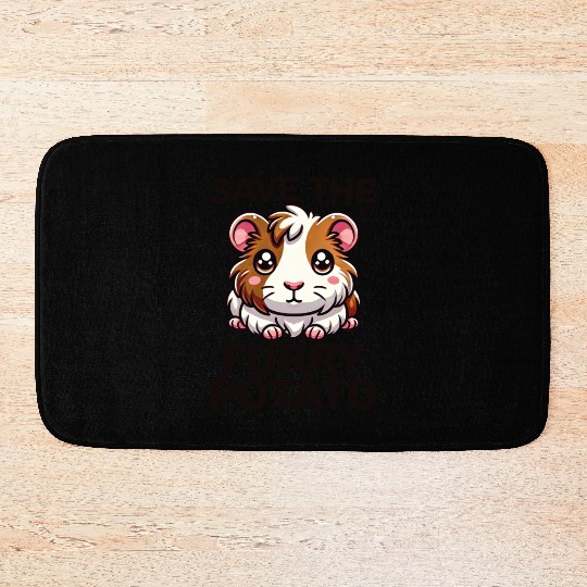 Save the Furry Potato Funny Guinea Pig Cute Kawaii Bath Mats