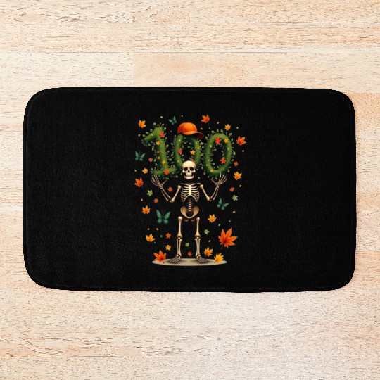 Skeleton 100th Day of School Celebration Bath Mats