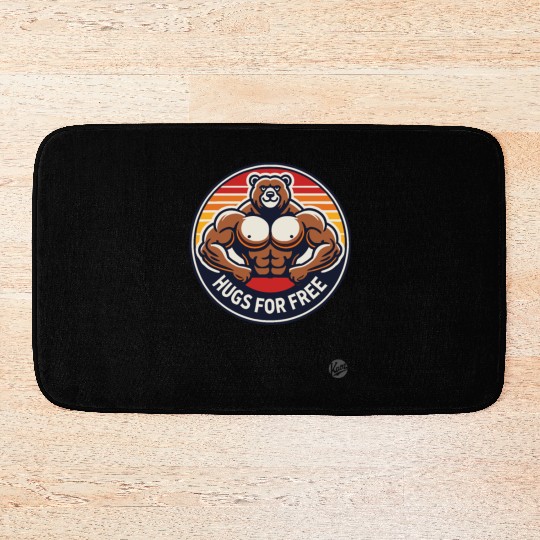 Bodybuilder Bear Gives Free Hugs Bath Mats