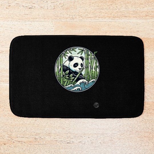 Panda in Bamboo Forest Bath Mats