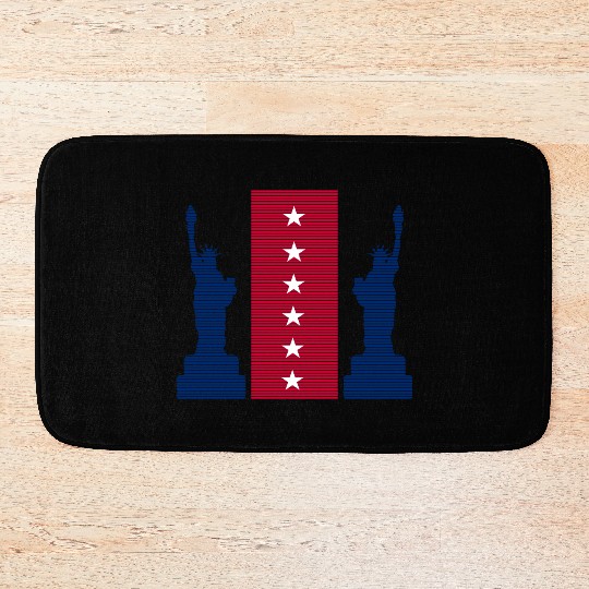 Stylized Statue of Liberty Graphic Design Bath Mats