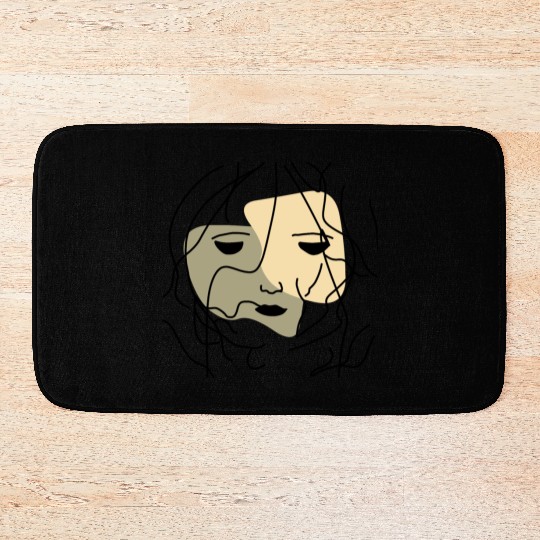 Minimalist Lonely Muted Face Bath Mats