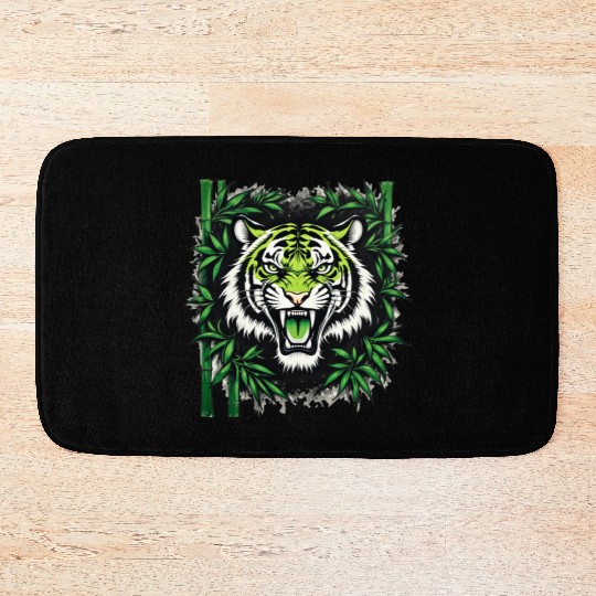 Roaring Bamboo Tiger Bath Mats