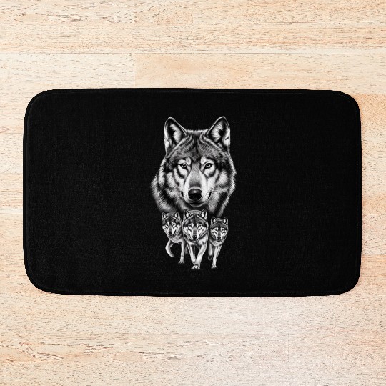 Wolf Bath Mats, Wolf Lover Bath Mats, Wolf Moon Bath Mats, Wol