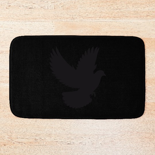 Peaceful Dove in Flight - Silhouette Style Bath Mats