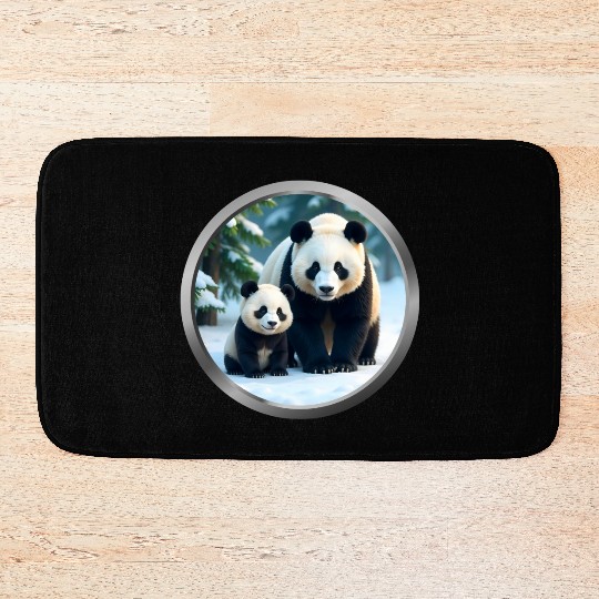 Panda and Cub Animal Bath Mats