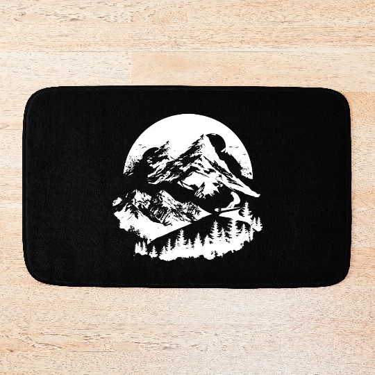 Snowboarding Drawing Bath Mats
