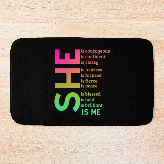 Woman Affirmation Black woman Quotes Bath Mats