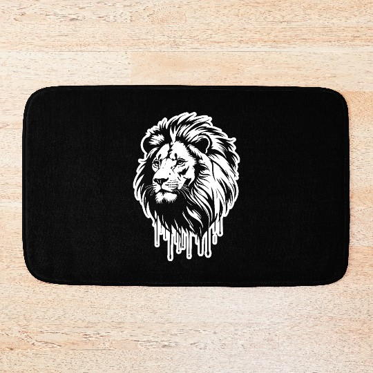 White Lion King Graffiti Style Art Printed Bath Mats