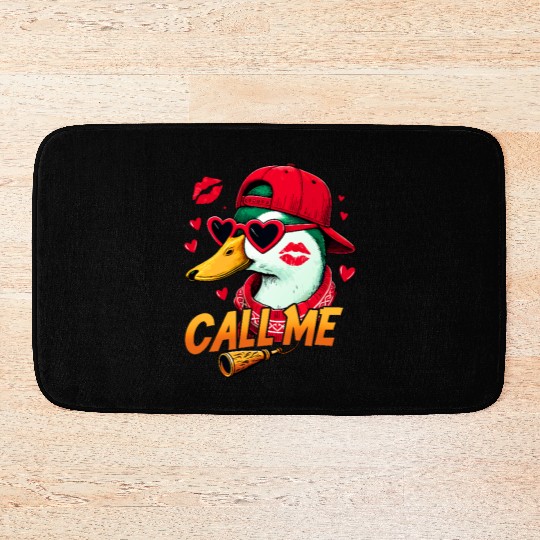 Call Me Duck Valentines Duck Hunting Lover Bath Mats
