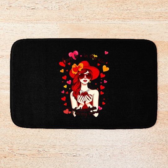 "Love is in the air, and chocolate is on my mind." Bath Mats