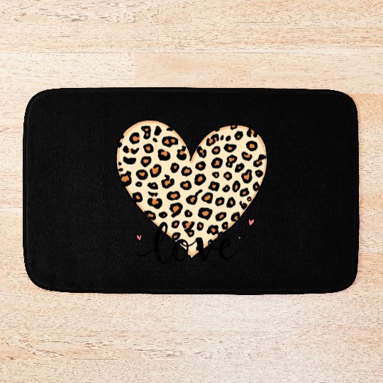 Trendy Vintage Retro Love Cheetah Leopard Print Bath Mats
