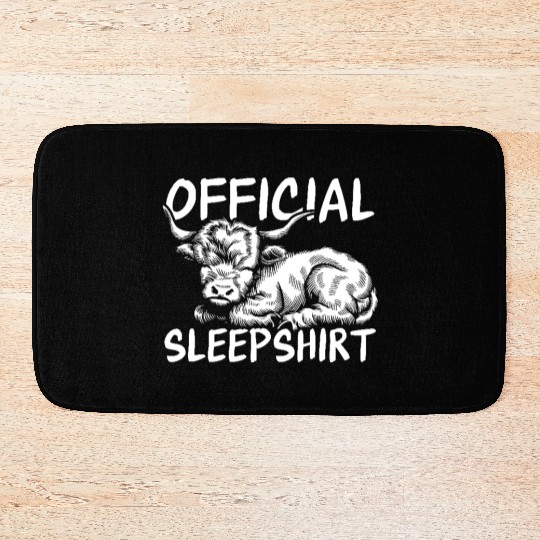 Highland Cow Official Sleepshirt Cute Farm Animal Bath Mats