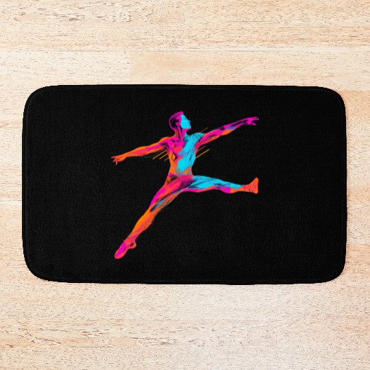 Male Ballet Dancer Synthwave Bath Mats