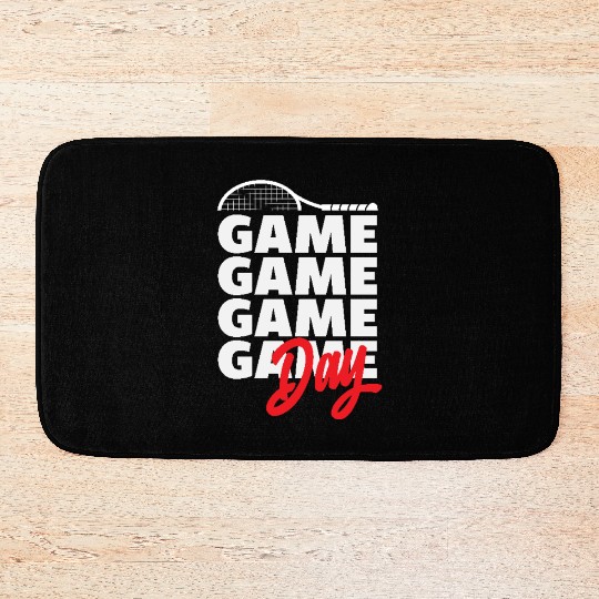 Tennis Game Day Enthusiasm Bath Mats