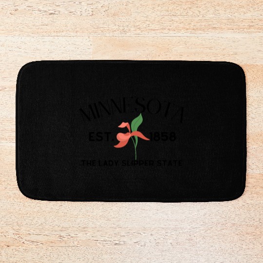 Elegant Pink and Green Floral Illustration Bath Mats