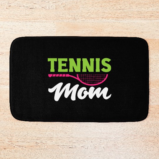 Proud Tennis Mom with Stylish Racquet Love Bath Mats