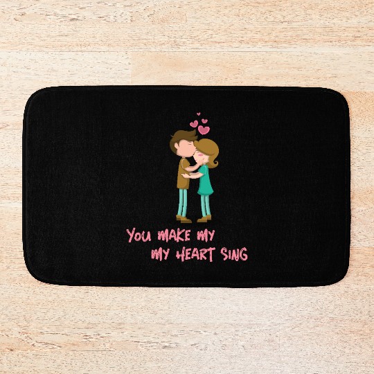 You Make My Heart Sing Valentine’s Day Bath Mats