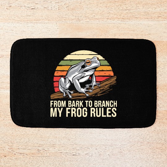 Gray Tree Frog Lover Animal Amphibian Froggy Toad Bath Mats