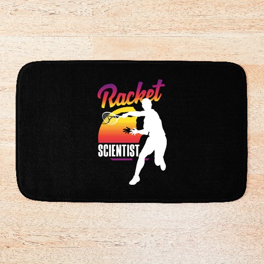 Tennis Racket Scientist Sunset Silhouette Bath Mats