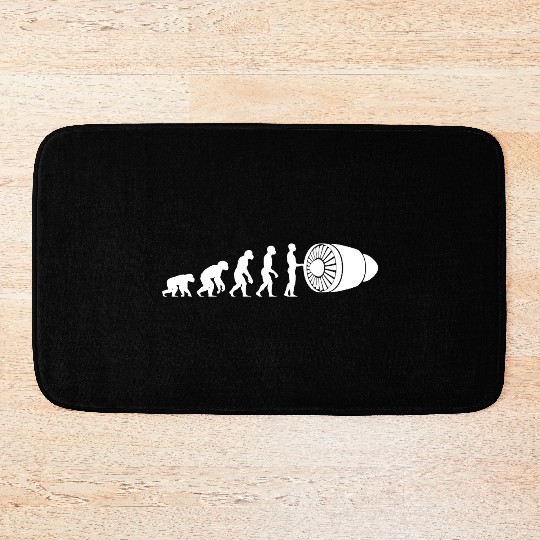 Human Evolution: Aircraft Mechanic Bath Mats