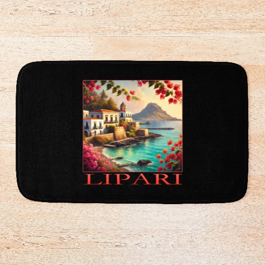 Lipari Volcano Mediterranean Terracotta Vacation Bath Mats