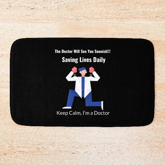 The Doctor will see you soonish. Saving life daily Bath Mats