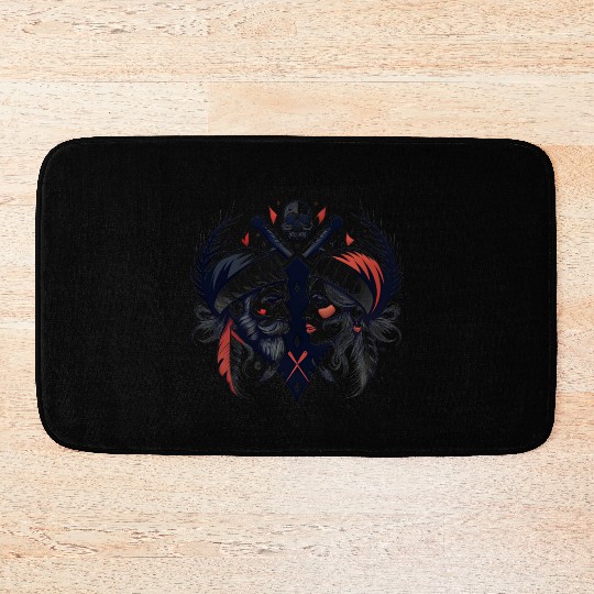 Pirate Love: Romantic Skull & Crossbones Bath Mats