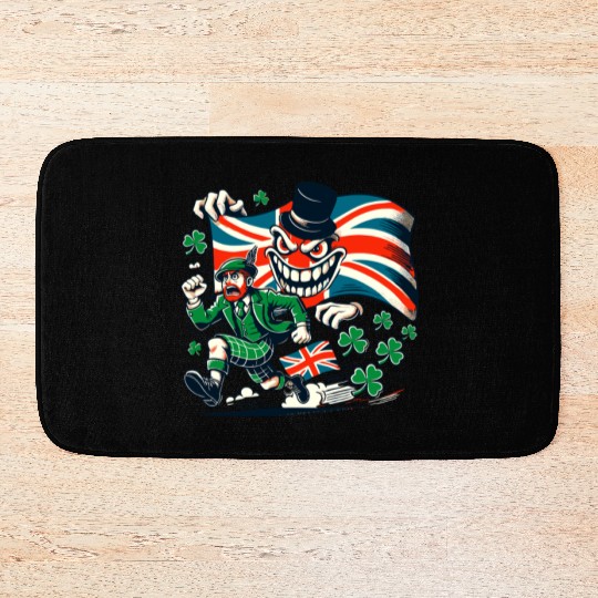 Irishman Running from England Bath Mats