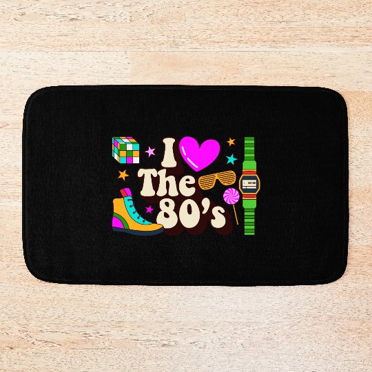 Retro 80s Style design – Perfect for Nostalgia Fa Bath Mats