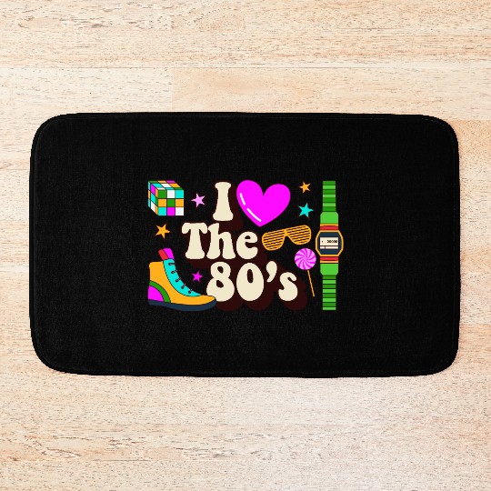 Retro 80s Style design – Perfect for Nostalgia Fa Bath Mats