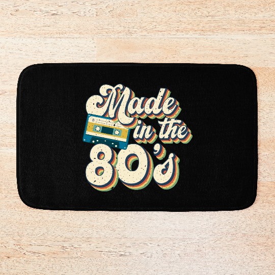 Retro 80s Style design Perfect for Nostalgia Fans Bath Mats