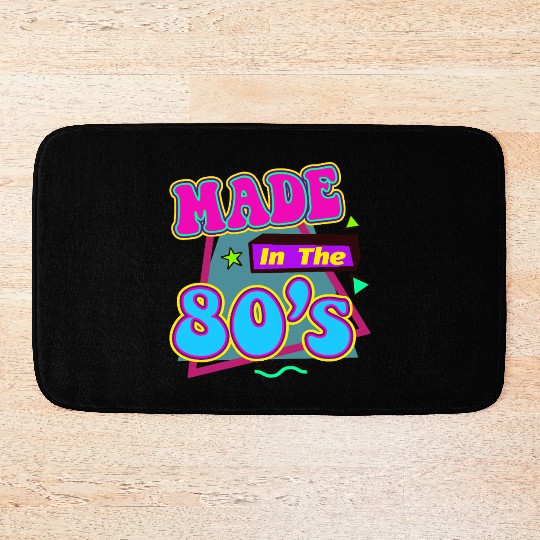 Retro 80s Style design Perfect for Nostalgia Fans Bath Mats
