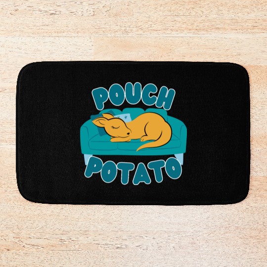 Pouch Potato Funny Cute Sleepy Kangaroo Bath Mats