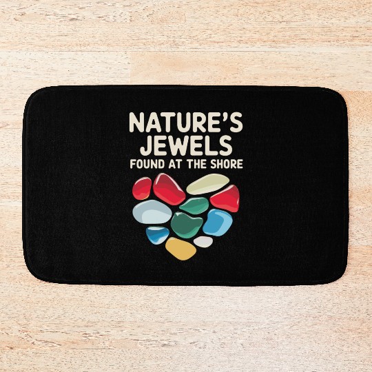 Sea Glass Hunters Collecting Ocean Treasures Bath Mats