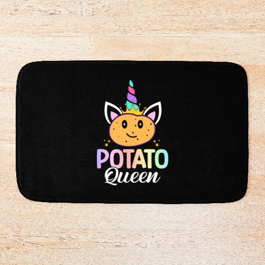 Potato Queen Female Potato Lover Girl Design for Bath Mats