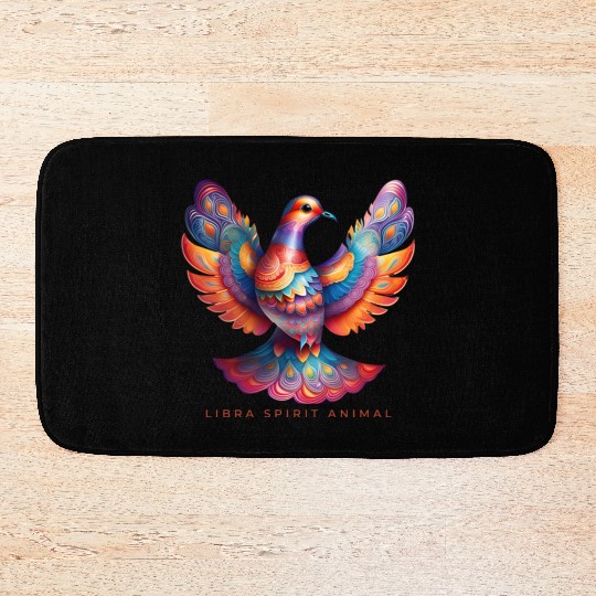 Libra Spirit Animal Dove Alebrije Female Bath Mats
