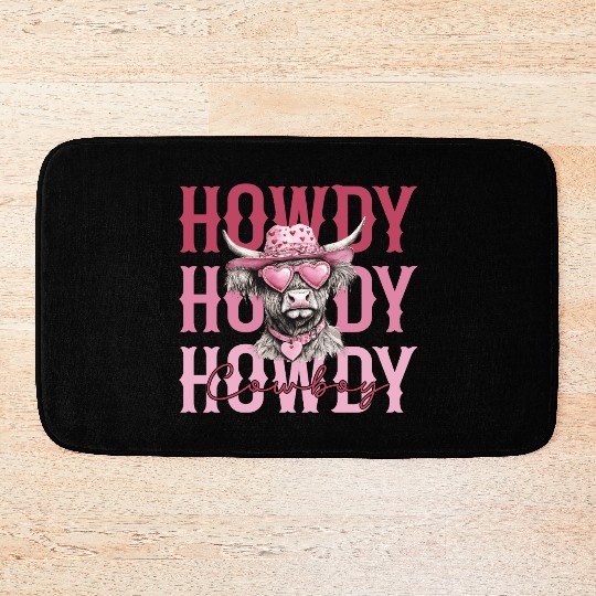 Highland cow - Howdy Cowboy Bath Mats