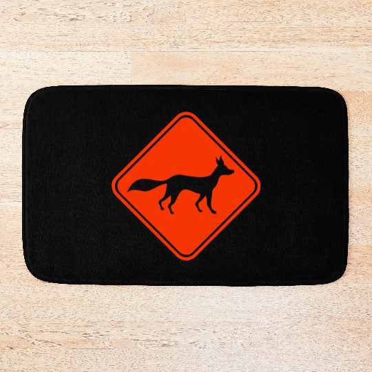 Red Fox Info Sign Caution Danger Warning Zone Cool Bath Mats