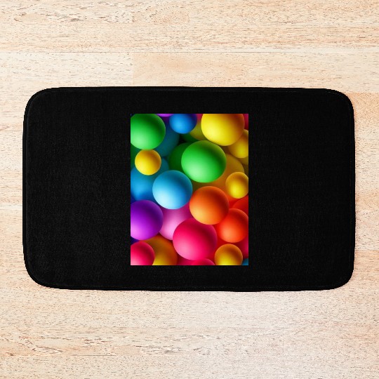 Vibrant Multi Colored Spheres Bath Mats