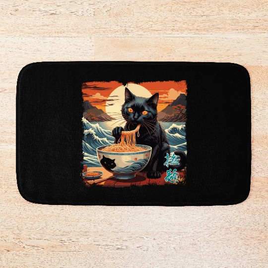 Cat Ramen Bath Mats