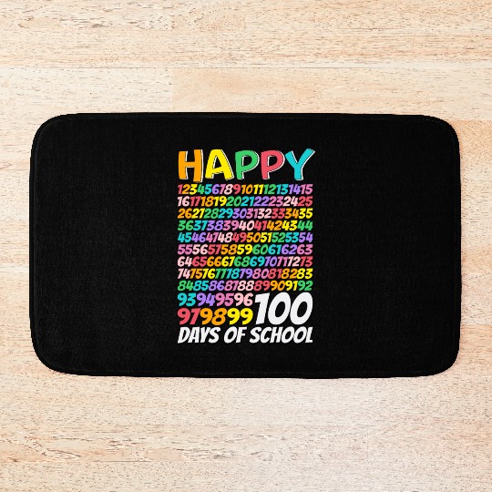 Happy 100 Days of School Math Numbers 100th days Bath Mats
