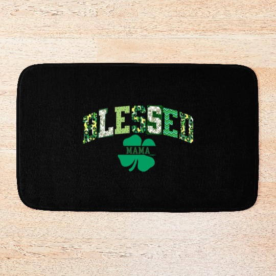 Blessed Mama St Patricks Day Spring and Summer Bath Mats