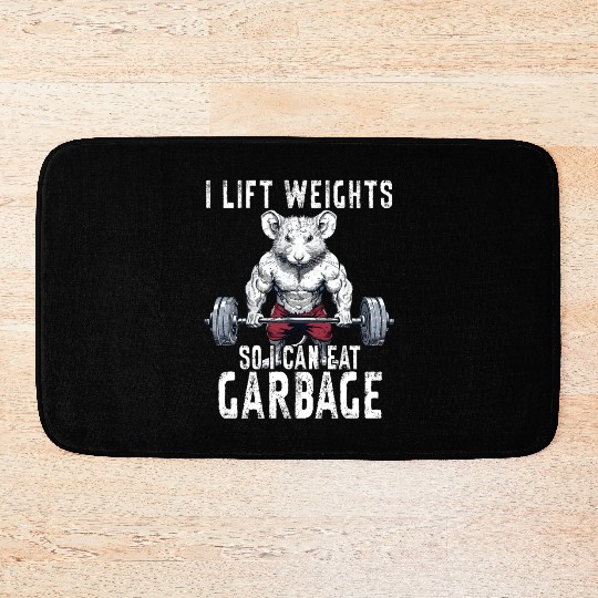 Opossum Weightlifting Workout Gym Gift Bath Mats
