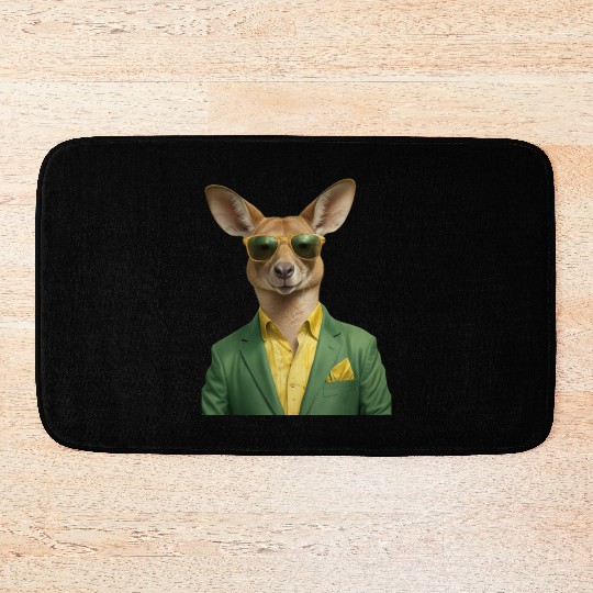 Green and Gold Kangaroo 7 Bath Mats
