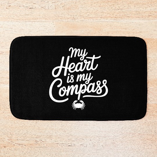 My Heart Is My Compass Cancer Zodiac Wisdom Bath Mats