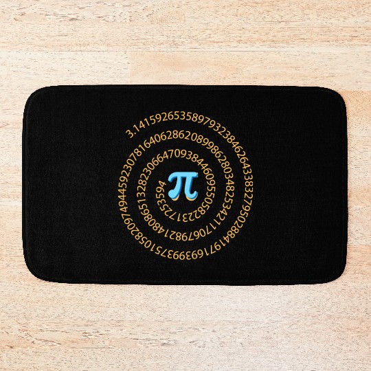 Funny Pi Day Spiral Pi Math for Pi Day 3.14 Bath Mats