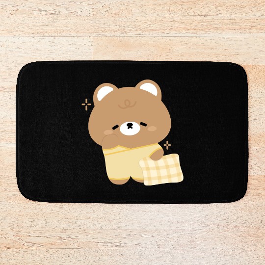Sleepy Brown Bear Bath Mats