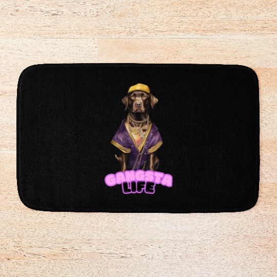 Gangsta Life Chocolate Labrador Bath Mats