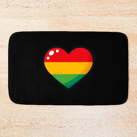 A heart with one red one yellow Bath Mats